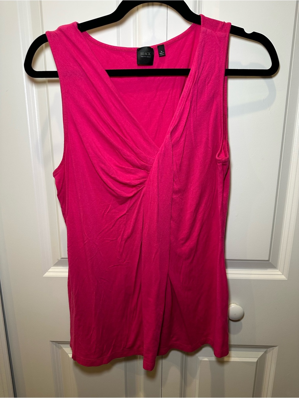 Saks Fifth Avenue Black Label Bright Pink Twist-Front Sleeveless Tank